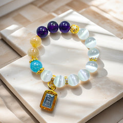 Harmony & Protection Stone Bracelet - Cat's Eye Crystal Talisman