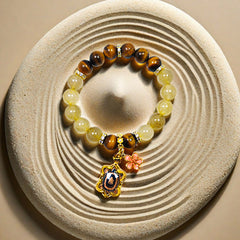 Dragon-Tortoise Wealth Tiger's Eye & Citrine Bracelet