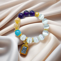 Harmony & Protection Stone Bracelet - Cat's Eye Crystal Talisman