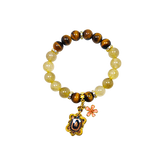 Dragon-Tortoise Wealth Tiger's Eye & Citrine Bracelet
