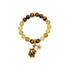 Dragon-Tortoise Wealth Tiger's Eye & Citrine Bracelet
