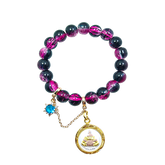 Sacred Lahu Bead Bracelet: Rosé Glass & Ink Mystique