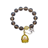 Sanctified Long Phor Rusi Crystal Bracelet: Mellow Tea Haze