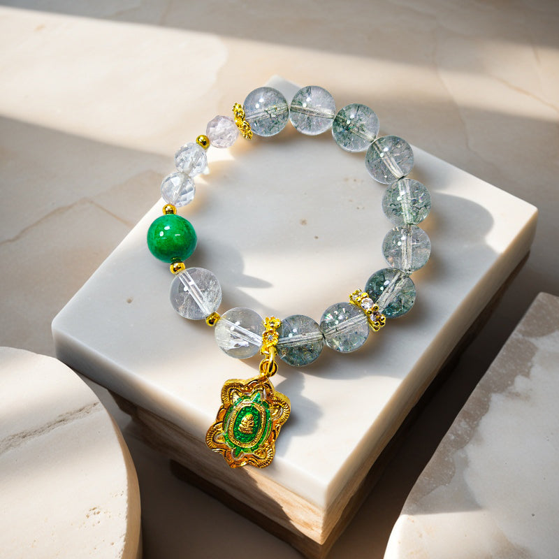 Green Phantom Talisman of Abundance: Wealth Guardian Turtle Bracelet