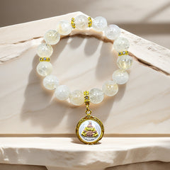 Lucent Ethereal White Quartz Lahu Bracelet