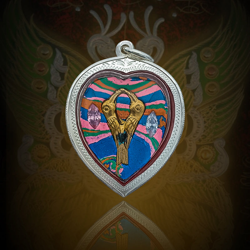 Butterfly Amulet (Heart-Shaped &amp; Colored)