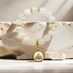 Lucent Ethereal White Quartz Lahu Bracelet