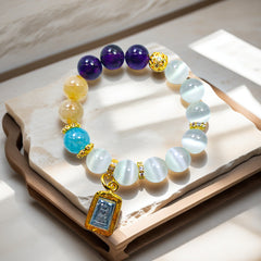 Harmony & Protection Stone Bracelet - Cat's Eye Crystal Talisman