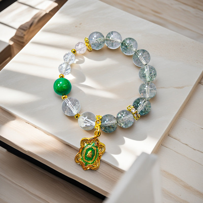 Green Phantom Talisman of Abundance: Wealth Guardian Turtle Bracelet