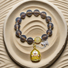 Sanctified Long Phor Rusi Crystal Bracelet: Mellow Tea Haze