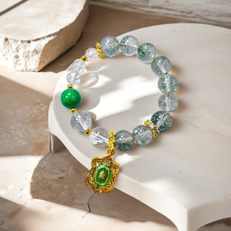 Green Phantom Talisman of Abundance: Wealth Guardian Turtle Bracelet