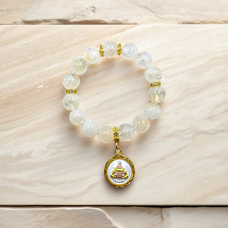 Lucent Ethereal White Quartz Lahu Bracelet
