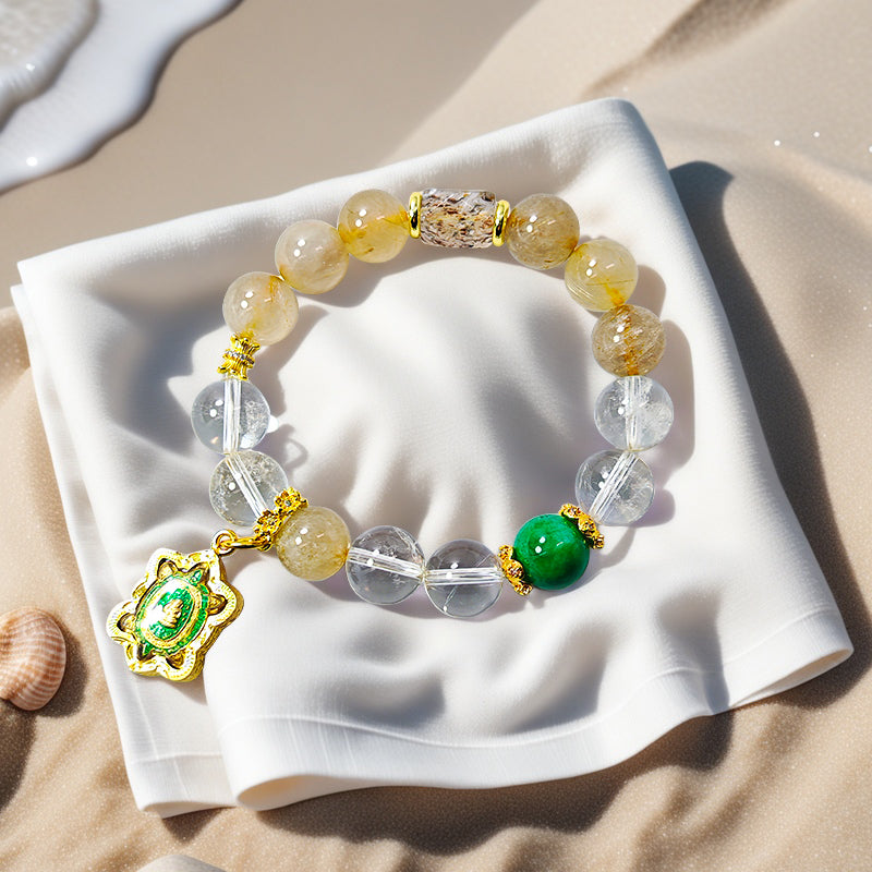 Golden Light Dragon Turtle Wealth Guard Bracelet