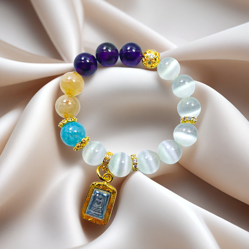 Harmony & Protection Stone Bracelet - Cat's Eye Crystal Talisman