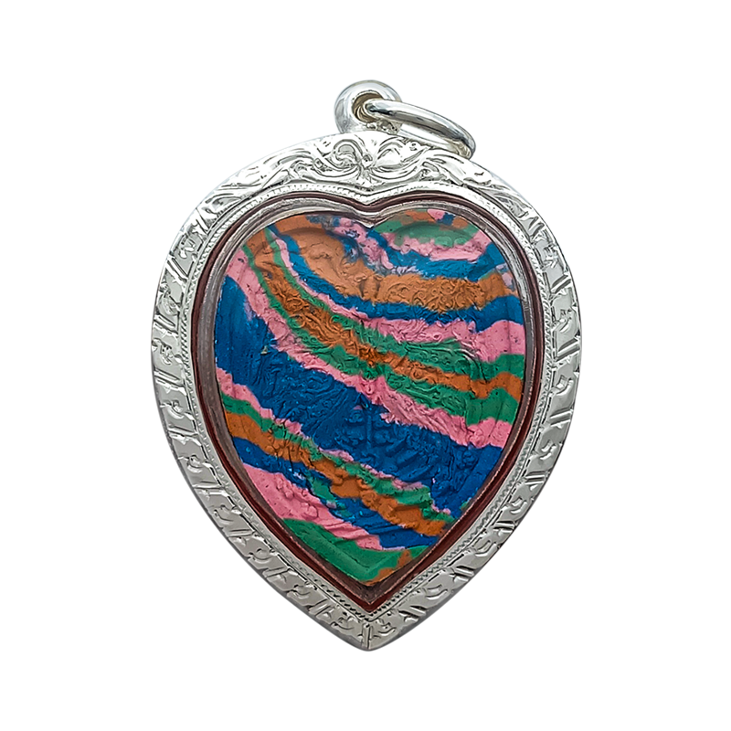 Butterfly Amulet (Heart-Shaped &amp; Colored)