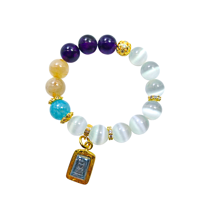 Harmony & Protection Stone Bracelet - Cat's Eye Crystal Talisman
