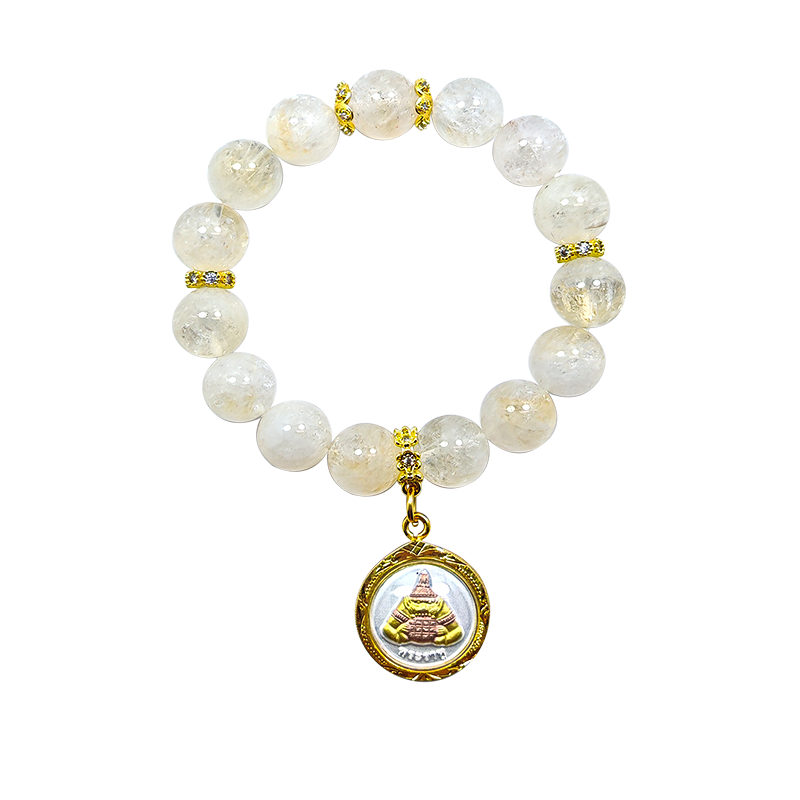 Lucent Ethereal White Quartz Lahu Bracelet