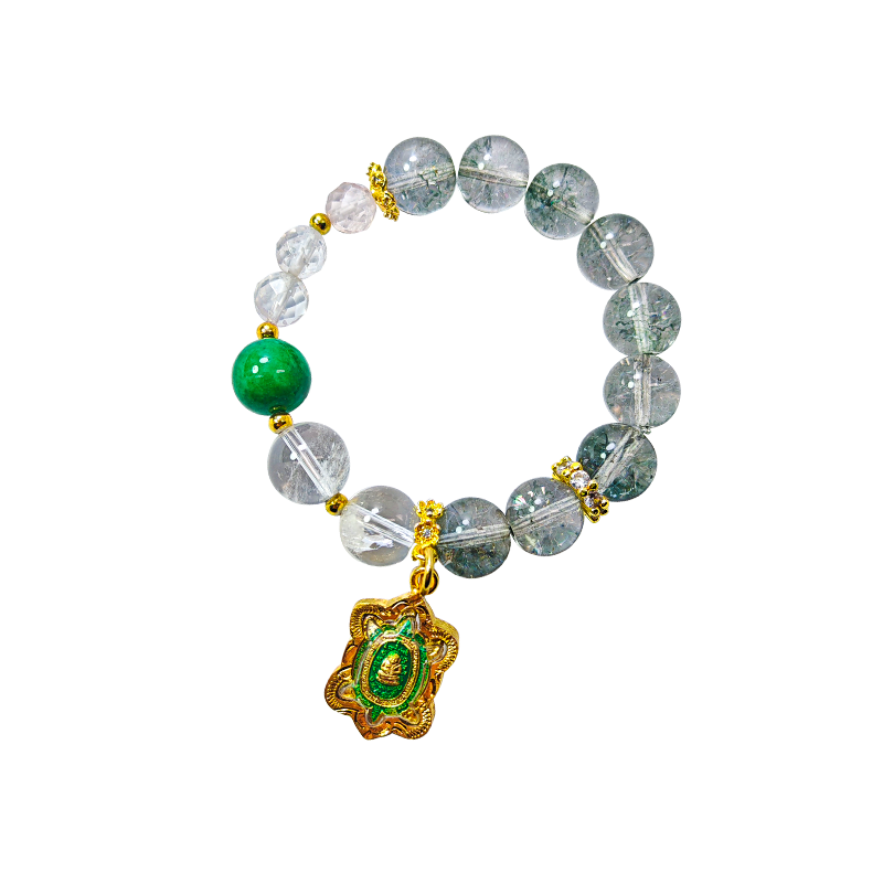 Green Phantom Talisman of Abundance: Wealth Guardian Turtle Bracelet
