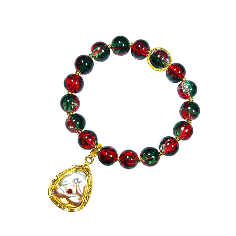 Stained Glass & Ruby Phra Pidta Bracelet