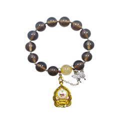 Sanctified Long Phor Rusi Crystal Bracelet: Mellow Tea Haze